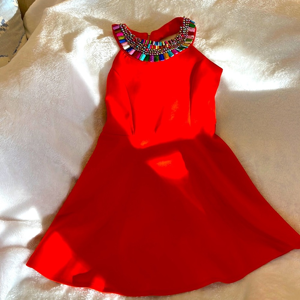 Girls Orange Knee Length Dress size 10